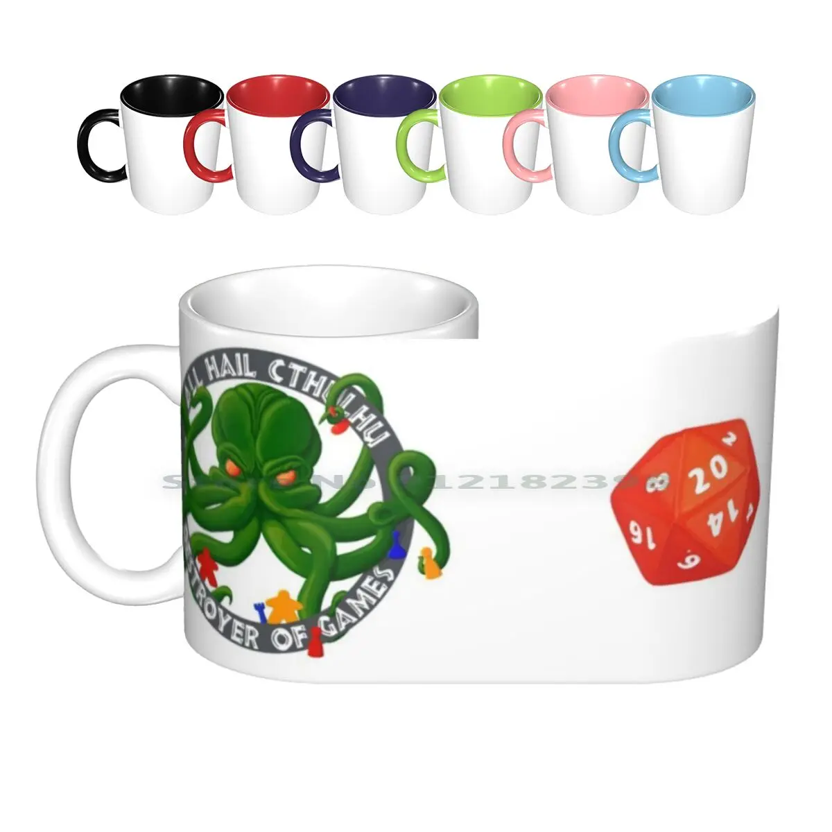 All Hail Cthulhu D20-For Britt Ceramic Mugs Coffee Cups Milk Tea Mug Cthulhu D20 Dice Board Game Game Boardgame Board Die Dnd D