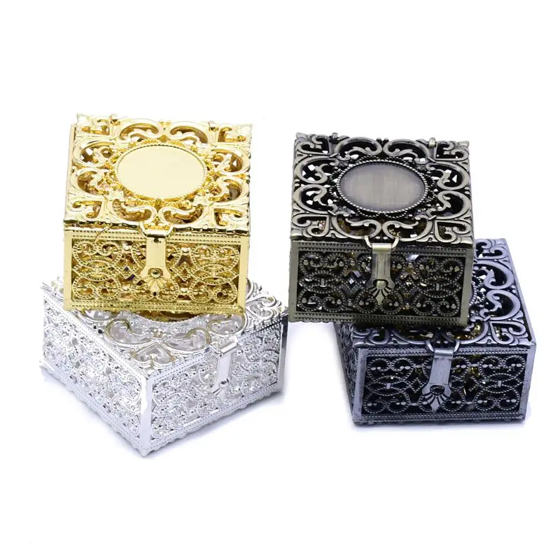 CR026 Rosary Bead Box Necklace Metal Christian Catholic Religious Jewelry Case Storage