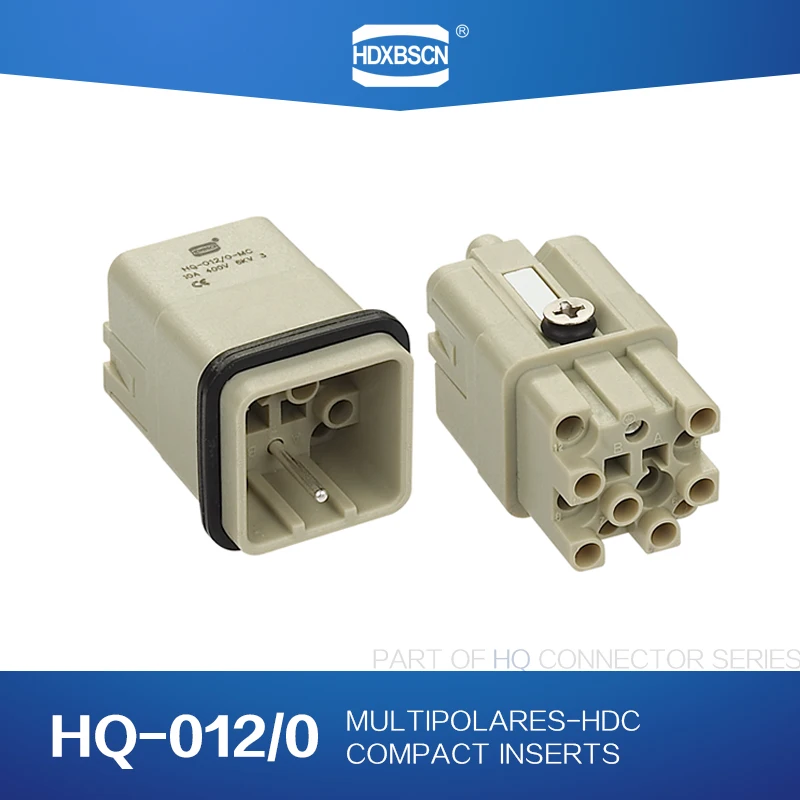 HDXBSCN Industrial Connector Rectangular Connector Heavy Duty Connector HDC HQ-012/0-MC/FC 12 core 10A waterproof aviation plug