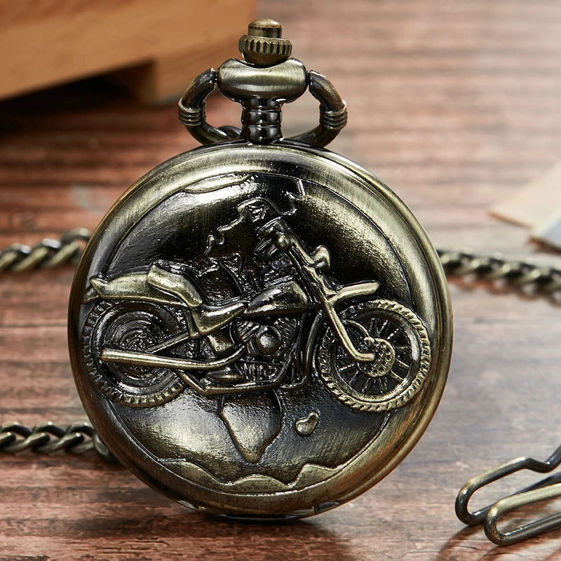 4type Retro Hollow Pocket Watch Laser Engraved Flip Bronze Watch Fob Chain Necklace Quartz Clock Men Women Gift Reloj de bolsill