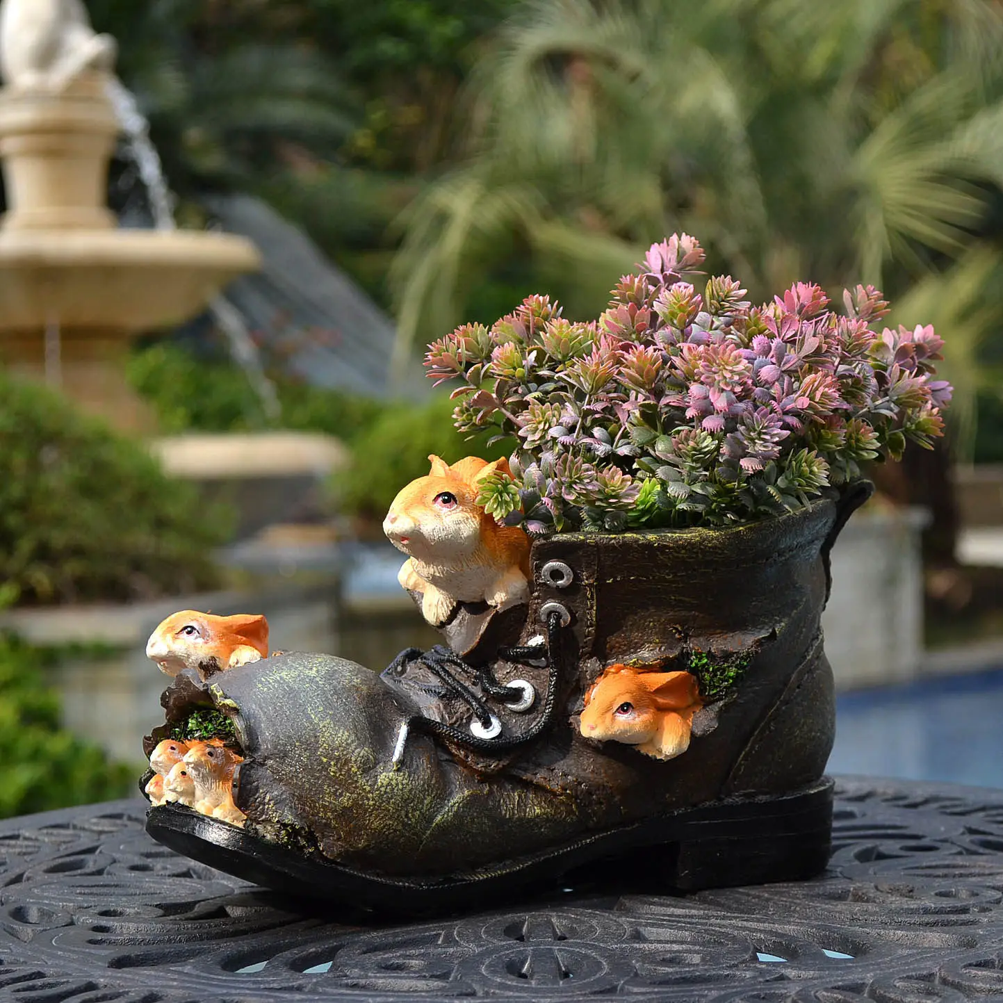 

Pastoral Squirrel Shoes Flower Pot Resin Accessories Outdoor Courtyard Furnishings Crafts Garden Balcony Lawn Ornaments Decor