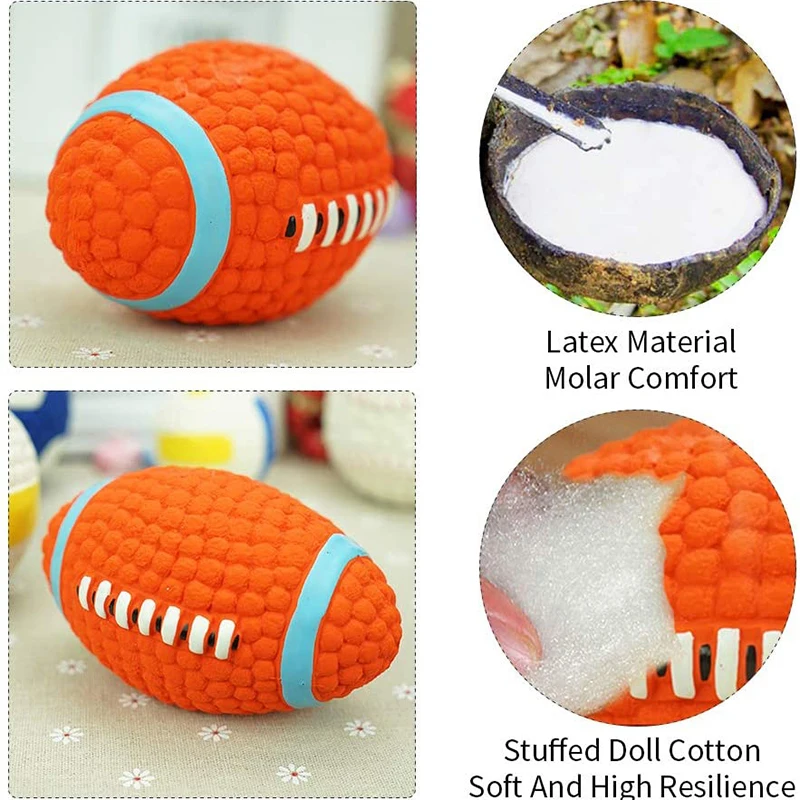 Benepaw Bite-resistant Dog Toys For Small Medium Large Dogs Safe Pet Chew Toys Bouncy Football Squeaker Floatable Puppy Ball