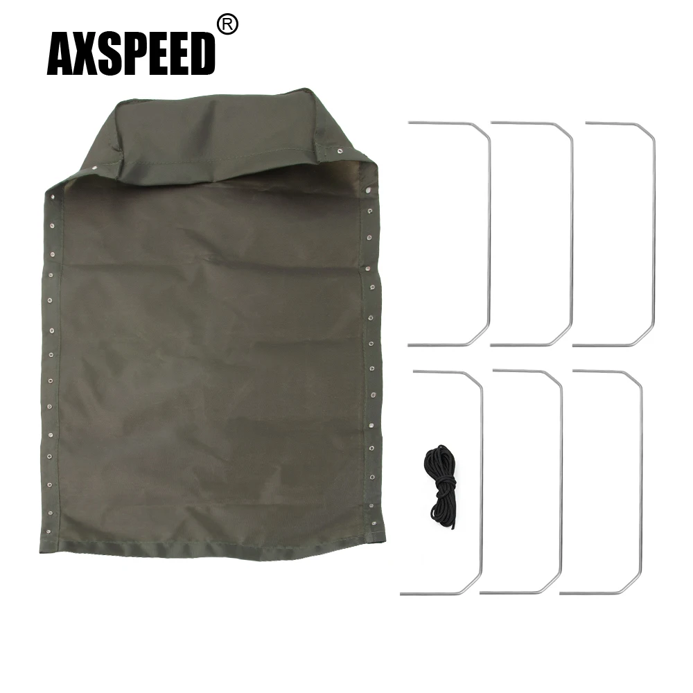 AXSPEED Universal RC Car Decoration Parts Simulation Awning Shade Cloth with Bracket Mini Waterproof Tarp Tent