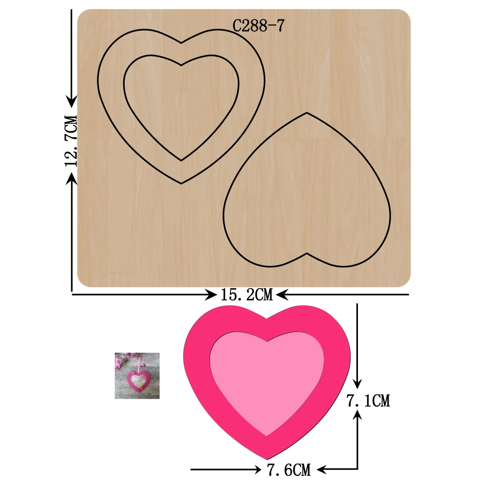 

Picture Frame Wooden Die Scrapbooking, Cutting Dies, Compatible with Most Die Cutting Machines, C-288-7, New