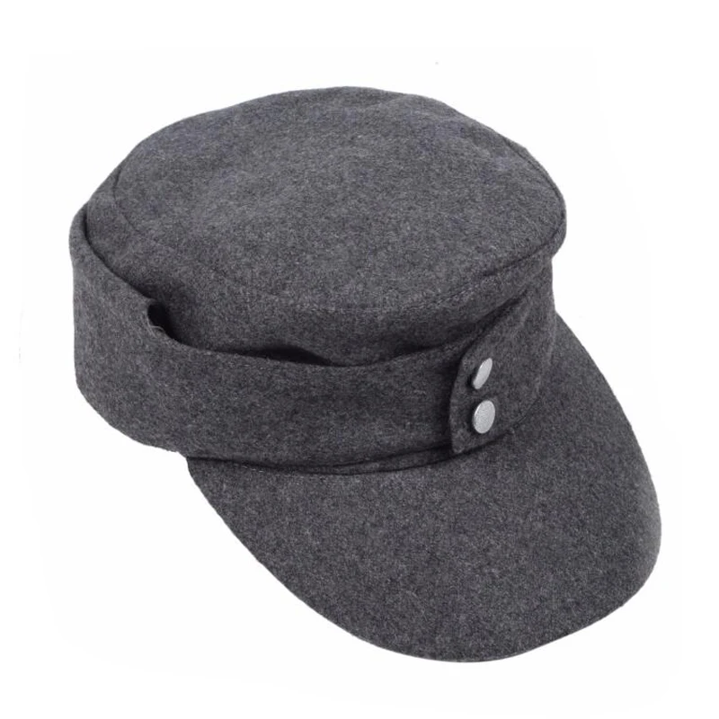 WWII WW2 German Elite EM M43 M1943 Panzer Wool Field Cap Hat Grey Color in size