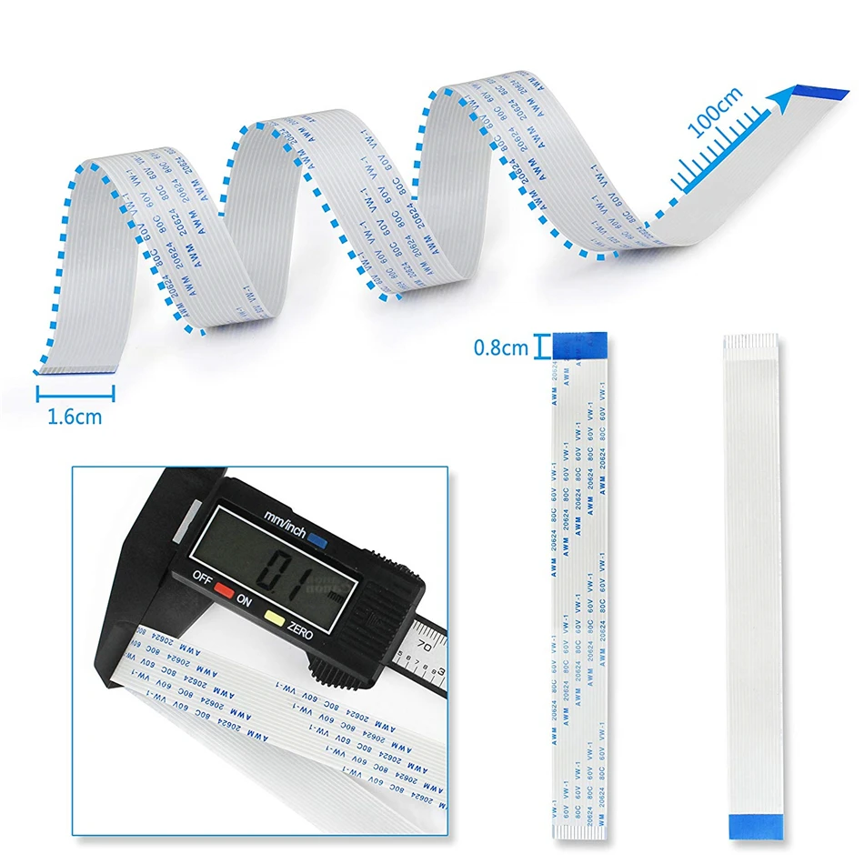 Cable flexible de 15 pines con 15cm, 30cm, 50cm, 100cm, 200cm de longitud para cámara Raspberry Pi 3 Modelo B + / 3 / 2