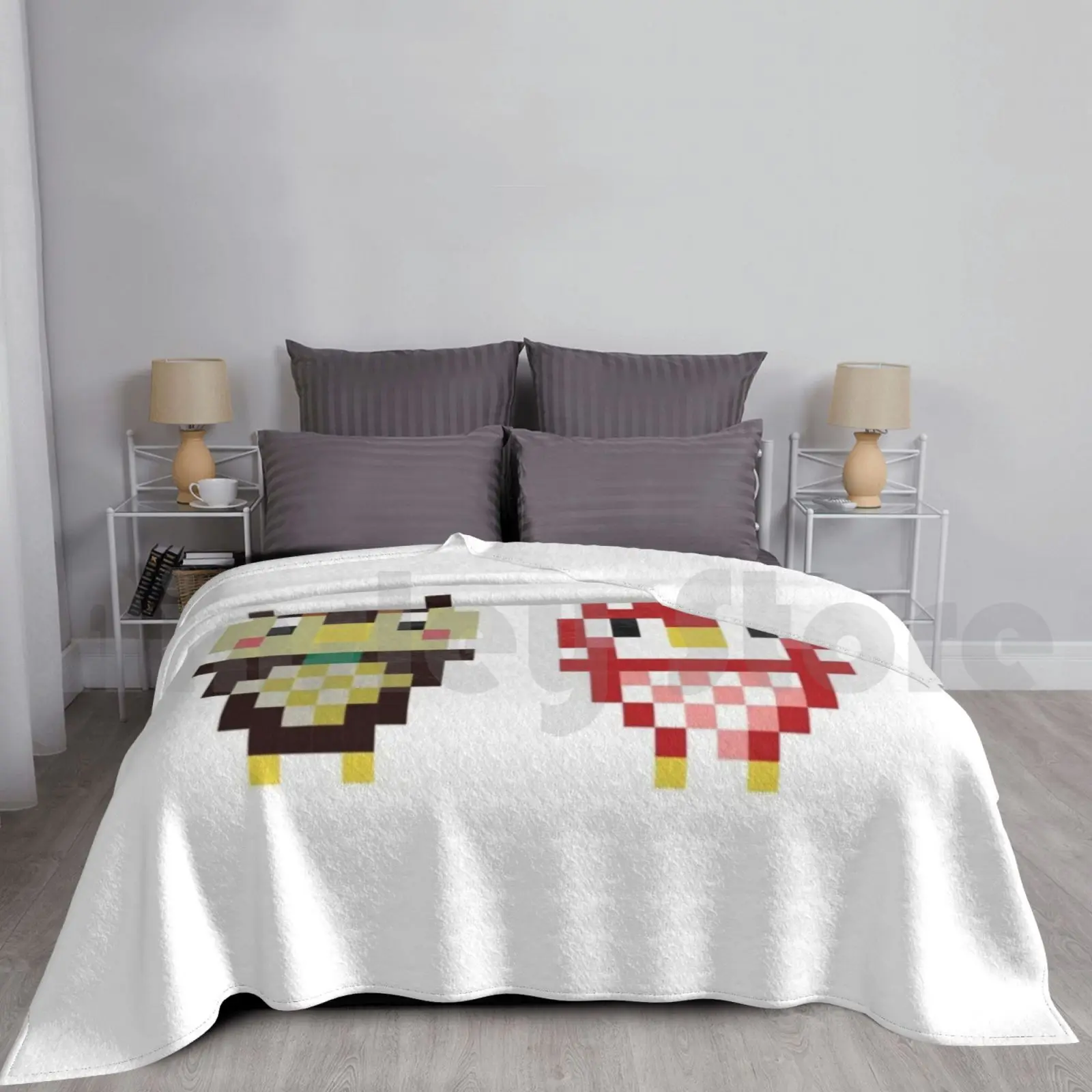 8-Bit Blathers & Celeste Blanket Fashion Custom Animal Acnh New Horizons Switch Tom