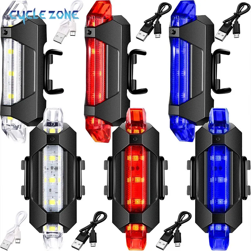 

Bicycle Rear LED Light Handlebar Bike Flashlight USB Rechargeable Mountain Road Tail Light Waterproof Bicycle Accessories Parts