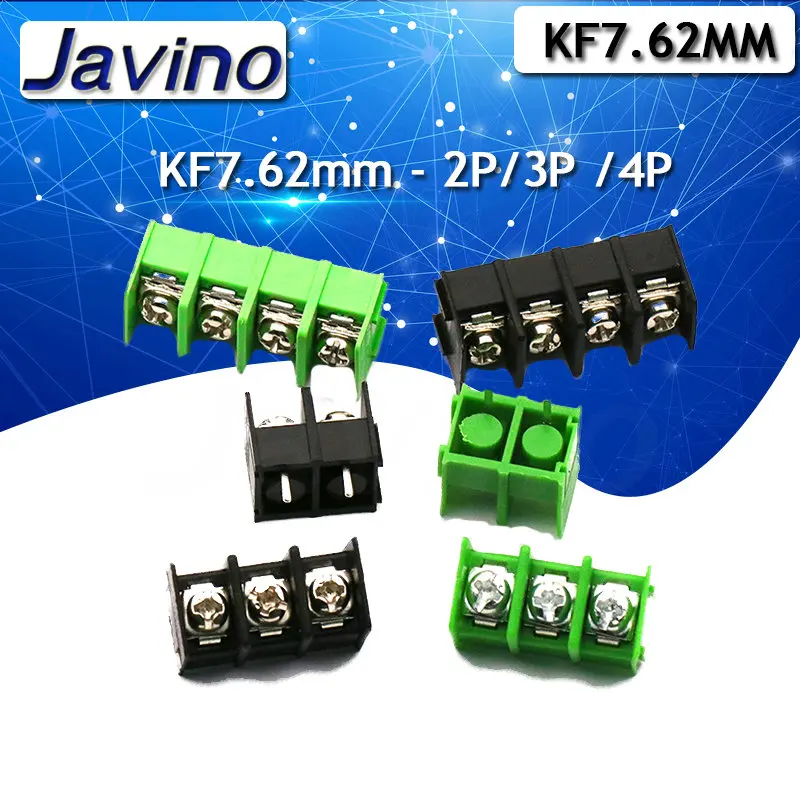 10PCS/lot 7.62 mm KF7.62 - 2P 3P 4P MG 762 - 2 3 4 Pin Can be spliced Screw Terminal Block Connector Black Green 7.62mm Pitch