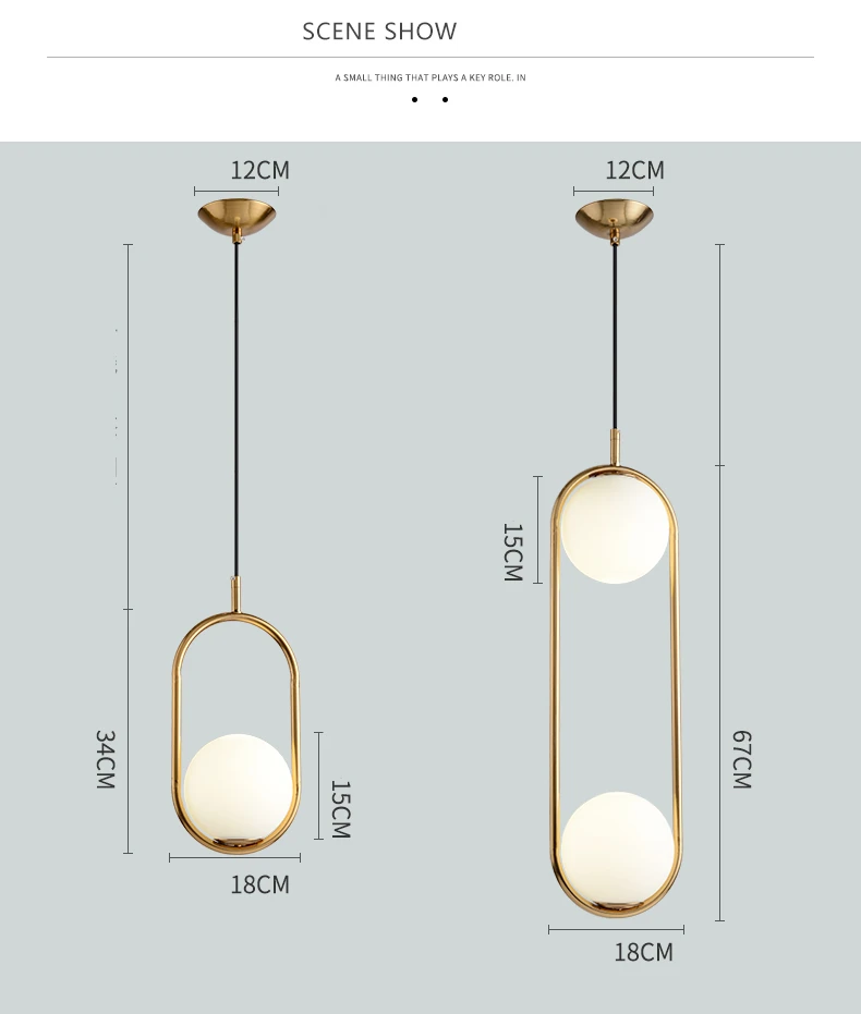 Nordic Minimalism Glass Globe Led ที่ห้อยไฟห้องรับประทานอาหารแสง1/2แผ่นโลหะจี้โคมไฟแขวนโคมไฟระงับโคมไฟ