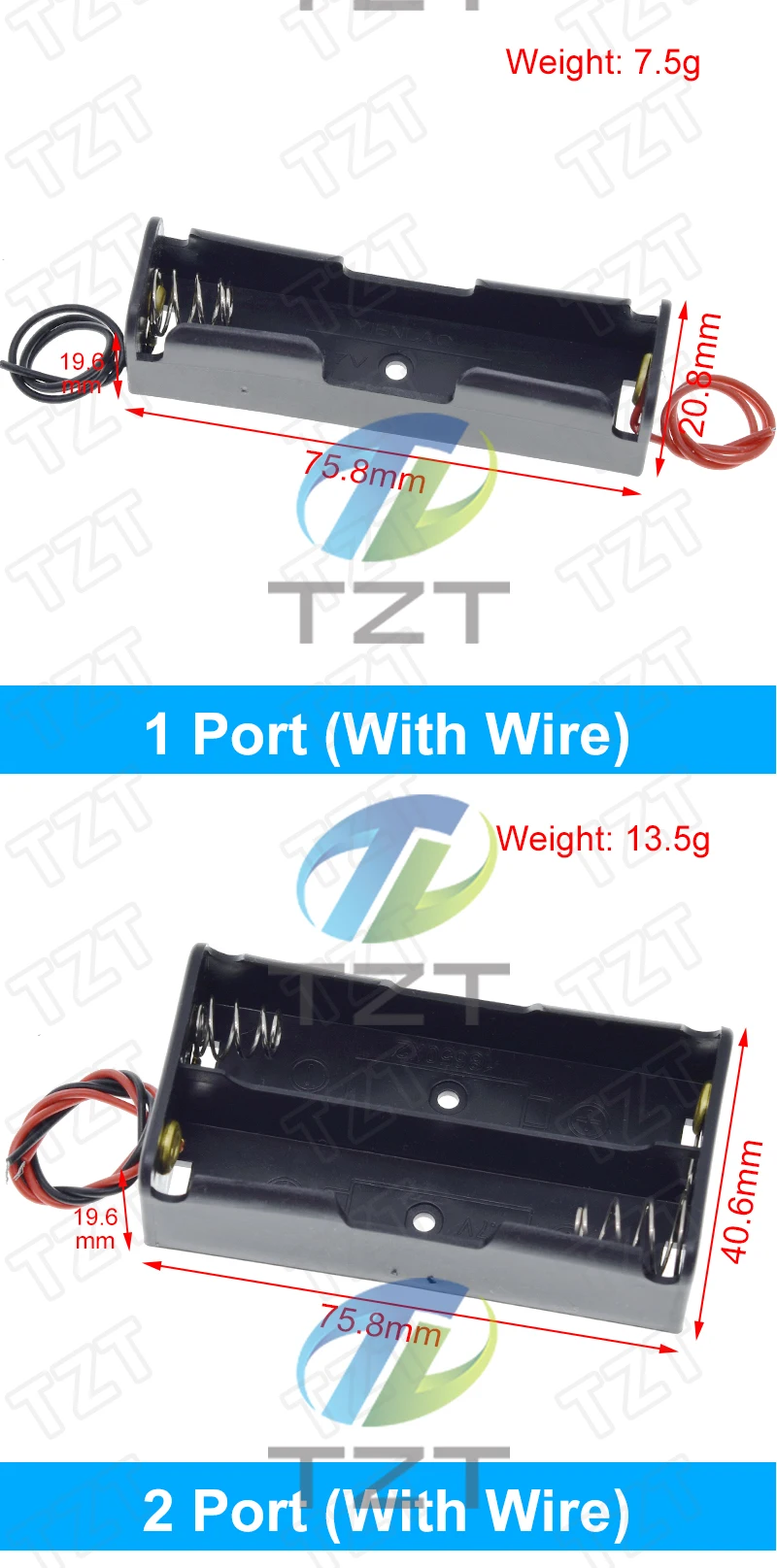 1/3PCS Kunststoff Standard Größe AA/18650 Batterie Halter Box Fall Schwarz Mit Draht Blei 3,7 V/1,5 V Clip – Detail 11
