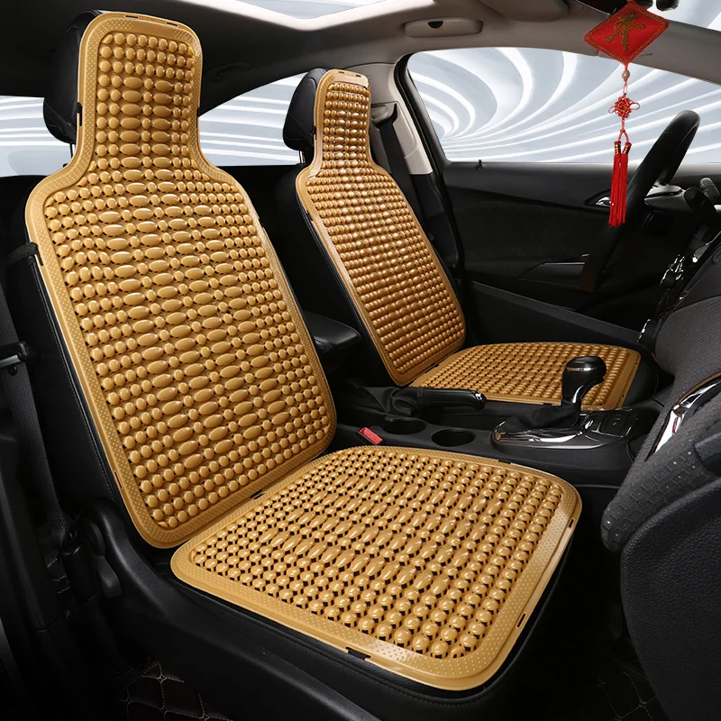 Universal Summer Car Seat Cool Cushion PVC Beaded Massage Automobile Chair Cover With Soft Waist Mat Breathable Durable 1Pcs