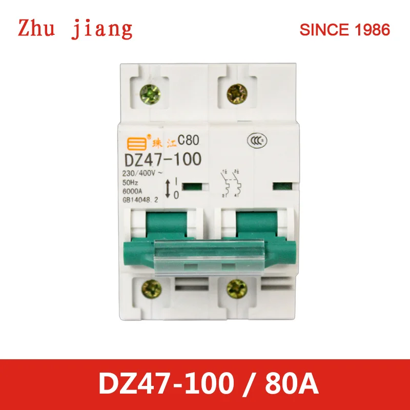 C typ Ls-schalter MCB DZ47-100A 2P