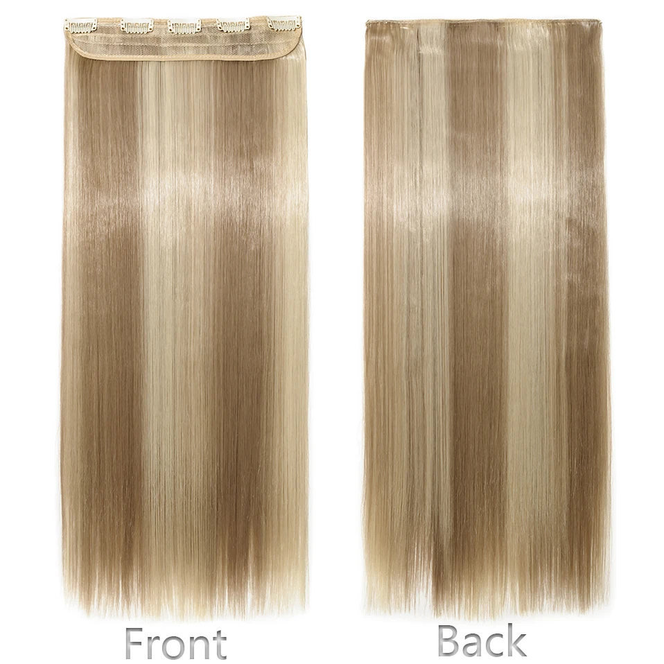 Hairro 26 long long longo em linha reta 5 grampos de cabelo sintético longo grampo em linha reta extensões de cabelo falso cabelo preto peças para