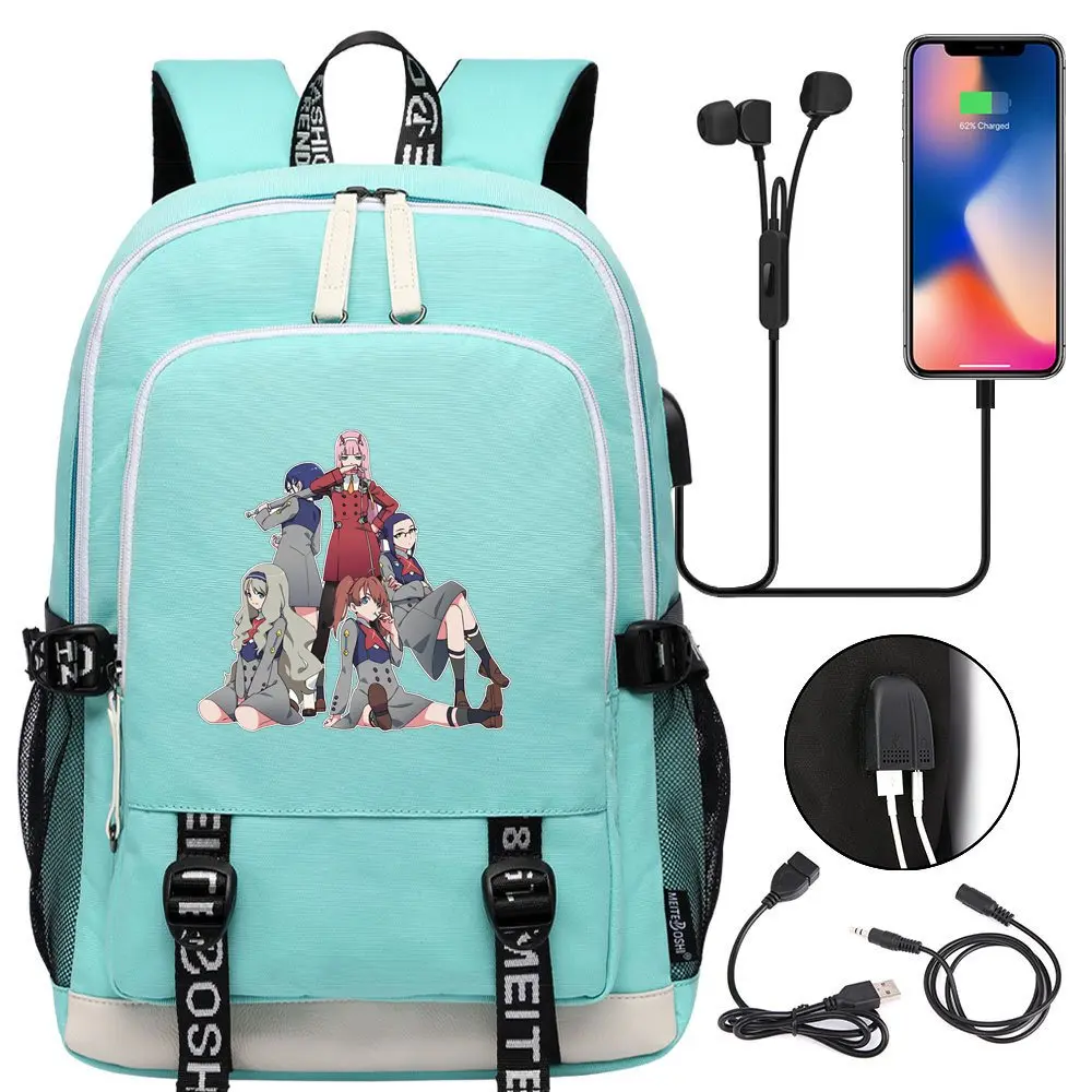 Anime Darling in the Franxx Backpack Laptop Bags Fashion Men Women Outdoor Travel Shoulder Bags Boys Girls Schoolbag Bookbag