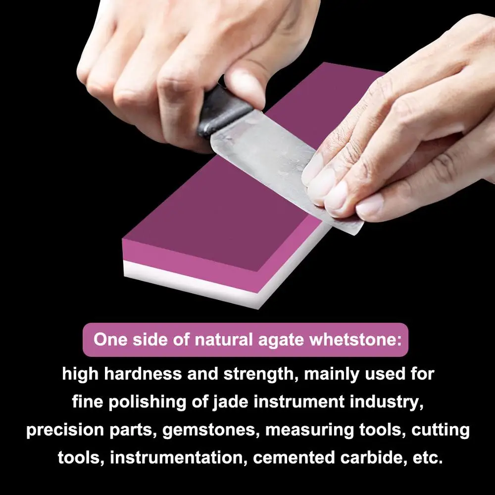 2PCS 3000# Grit Ruby Sharpening Stone&10000# Grit Agate Stone Carbide Knife Fine Sharpener Grinder Polishing Stone Whetstone