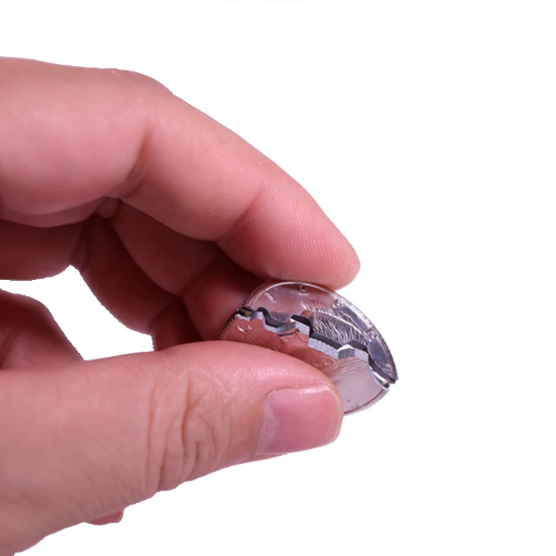 Two Folding Coin Bite And Restored Coin Dollar Version Magic Tricks Coin In Beer Bottle Close-Up Street Trick Illusion