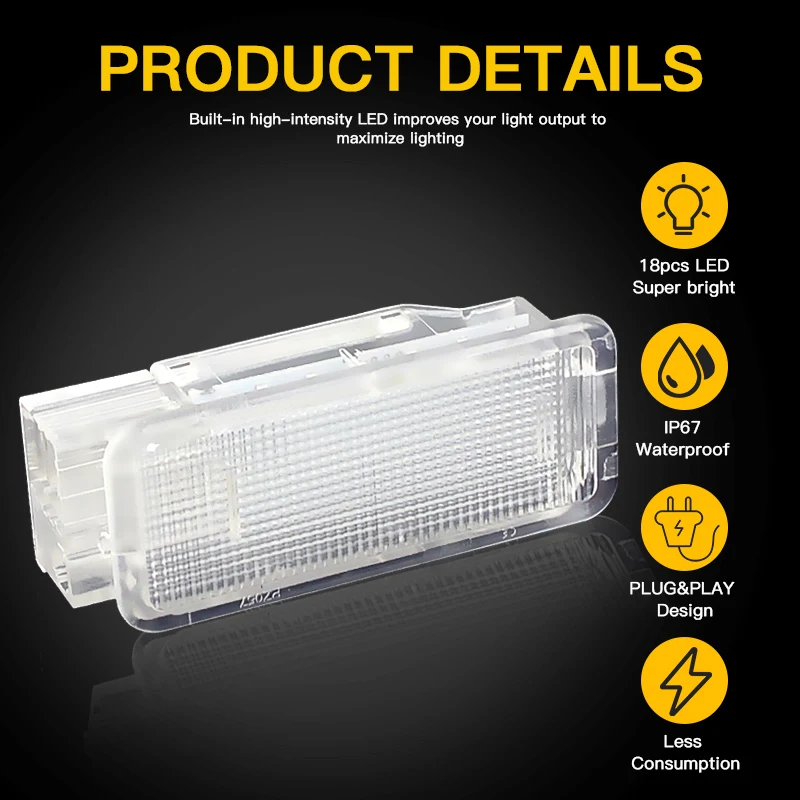 For Peugeot 1007 206 207 306 307 308 3008 406 407 5008 607 806 12V LED Trunk Luggage Interior Lights Boot Glove Box Lamp