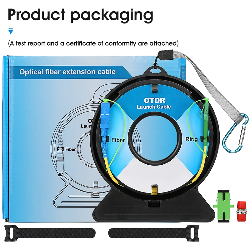 1000M Single Mode SC/FC/ST/LC(UPC/APC) OTDR Launch Cable AUA-2 OTDR Test Extension Cord OTDR Dead Zone Eliminator Fiber Ring 1KM