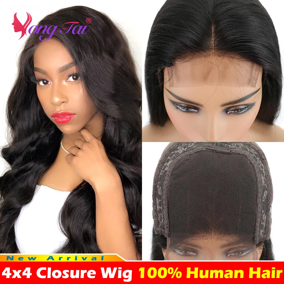 

YuYongtai Peruvian Body Wave 4x4 Closure Wig 250 Density Lace Front Wig 13x4 360 Lace Frontal Human Hair Wigs For Women Remy