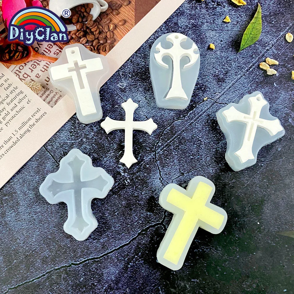 Cross Decorative Craft Silicone Mold Epoxy Resin Jewelry Necklace Making DIY Scrapbooking Cake Decorating Tools Chocolate Moulds