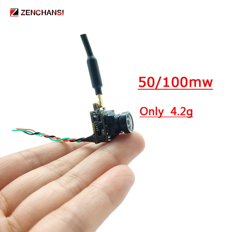 EWRF Mini VTX-Cam 5.8G 48CH 100mW transmitter with CMOS 170 Degree 800TVL 4:3 AIO FPV camera For RC FPV racing drone