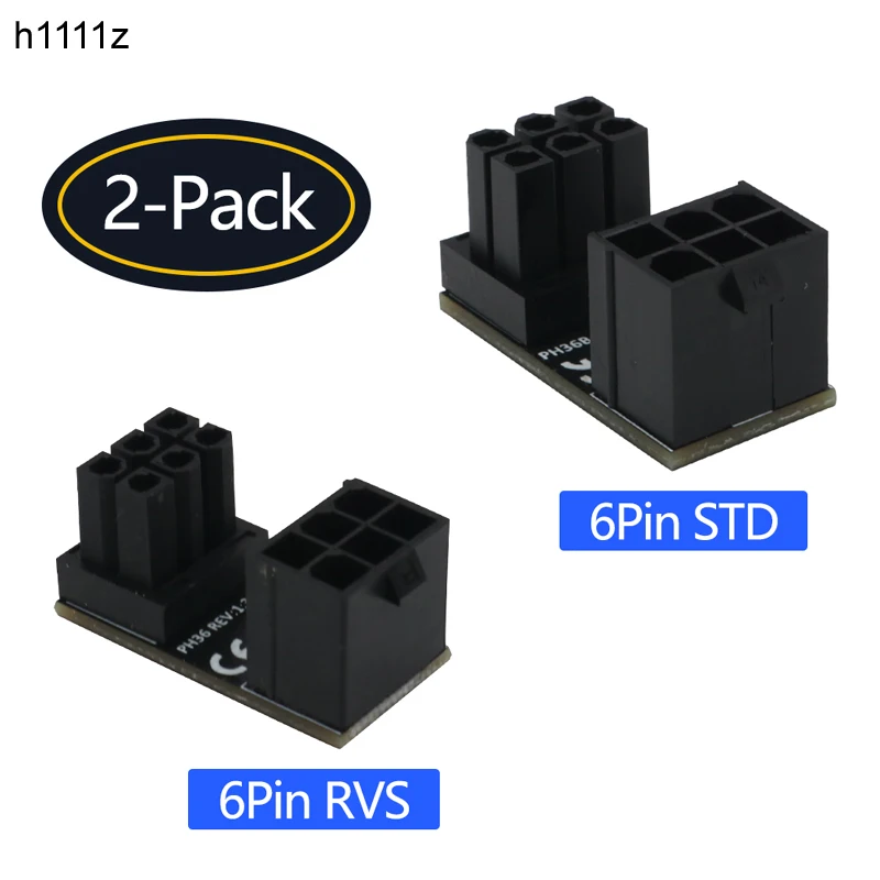 

ATX 6Pin Female to 6pin Male 180 Degree Angled Adapter Up Angled Down Angled for Desktops Graphics Card Power Adapter Connectors