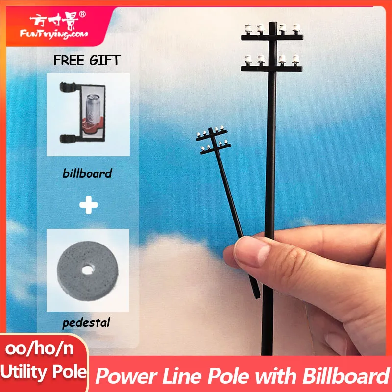 1:76/1:87/1:160 Power Line Pole,oo/ho/n schaal Utility Pole, modelspoorwegindeling, modeltreinen, modelspoorwegen