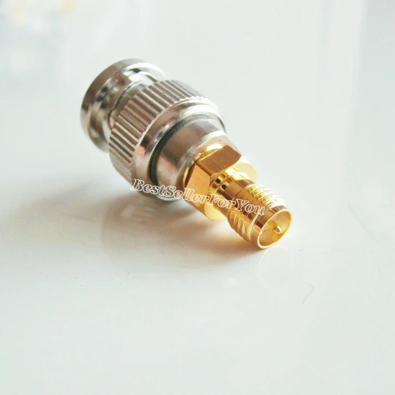 1Pcs Connector BNC Male Plug To RP-SMA RPSMA Female Jack Center Coaxial RF Adapter Connector