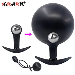 Inflatable Large Anal Plug Metal Balls Buttplug Pussy Extender Vagina Dilator Adult Games Erotic Sex Toys For Couples Men Women