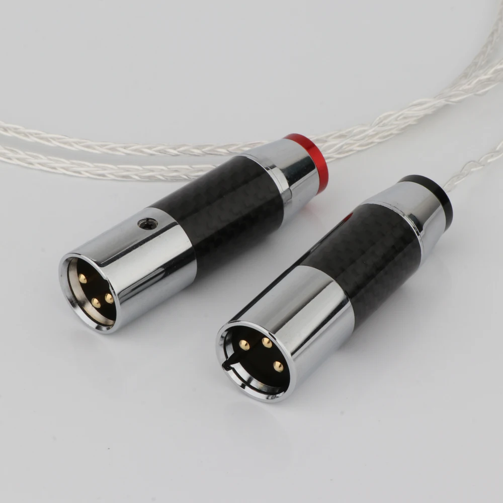 High Quality HIFI 8 Cores OCC Silver Plated 4.4mm Balanced to Dual 2x 3pin XLR Balanced Male Audio Adapter Cable