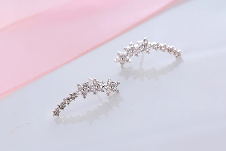 Hot sell stud earring female anti-allergic 925 sterling silver needle stud earring elegant sweet brief accessories