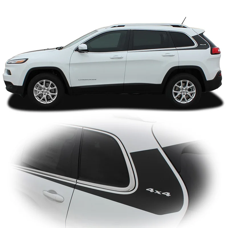 

Sport 4x4 Upper Body Door Stripe Line Decal Vinyl Graphics Sticker Kit for Jeep Cherokee 2013 2014 2015 2016 2017 2018 2019