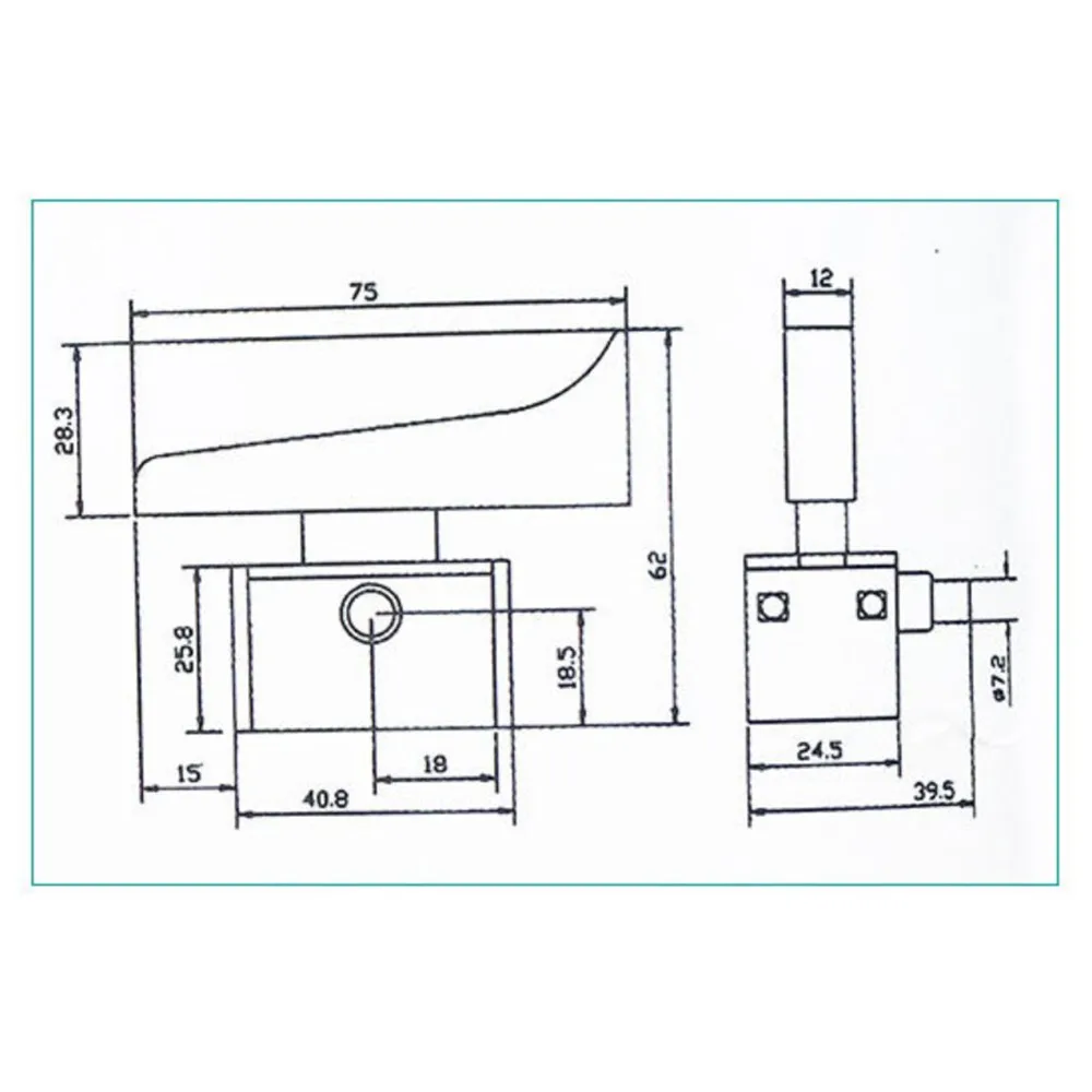 75x39x65mm Trigger Switch Control Push Button For Cutting Machine Switch FA2-10/2B 10A Lock On/No Lock On Lengthened Power Tool