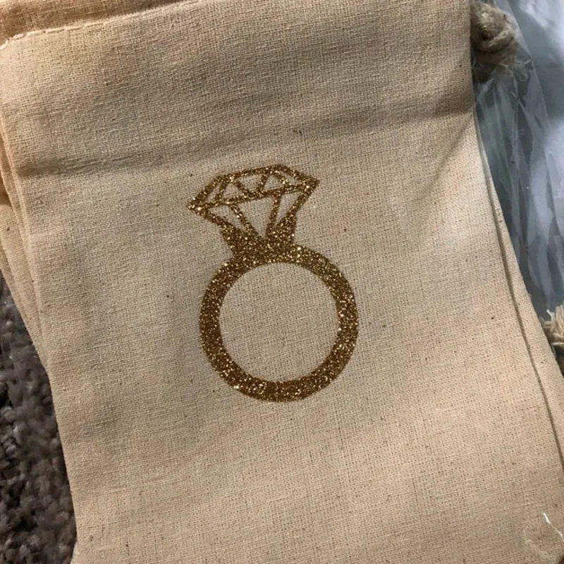 Custom Wedding Welcome Favor Bag Glitter Diamond Ring Bachelorette hangovers bag bridal shower Drawstring gift bag Recovery Kit