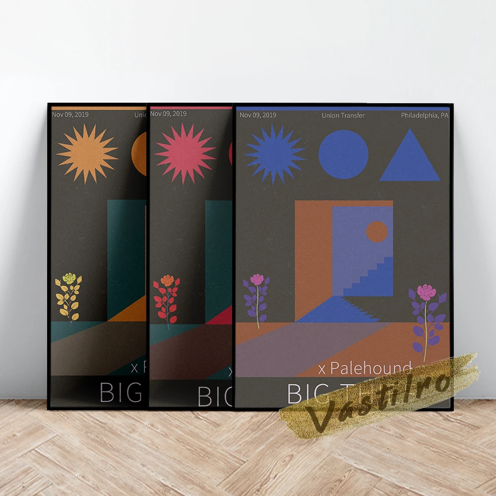 

Big Thief Gig Poster Geometry Graph Circle Triangle Illustration Wall Art Prints Canvas Painting Modern Living Room Home Decor