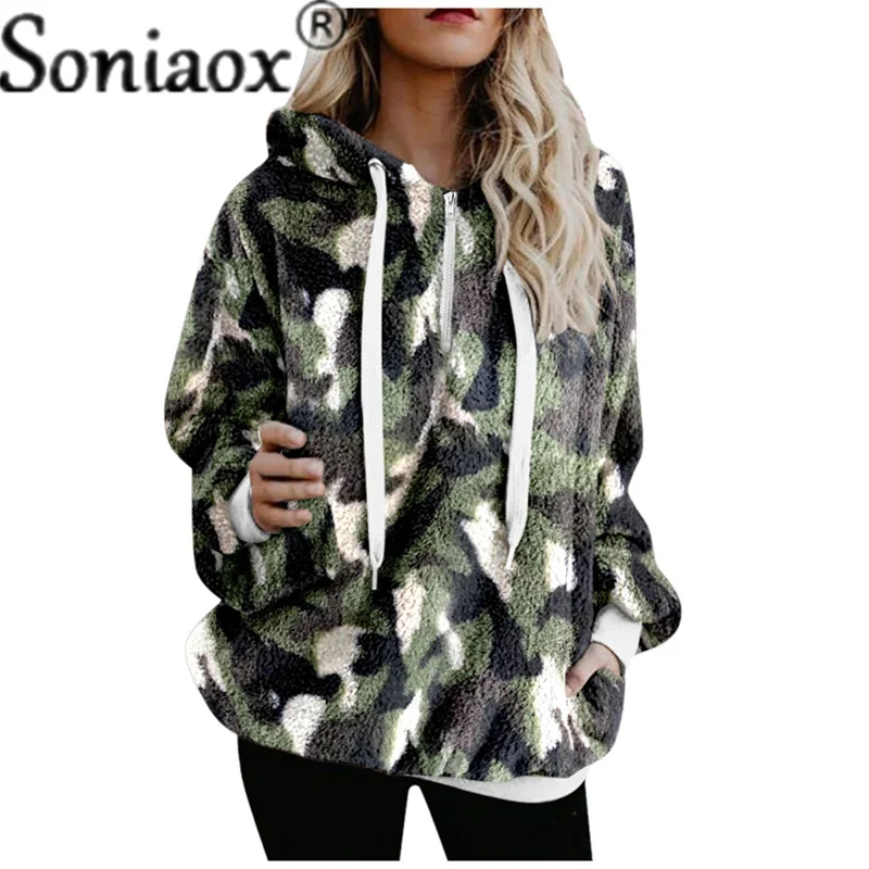 Women Ethnic Print Hooded Sweatshirt 2021 Autumn Winter Warm Long Sleeve Casual Hoodies Collar Female Drawstring Pullovers Tops