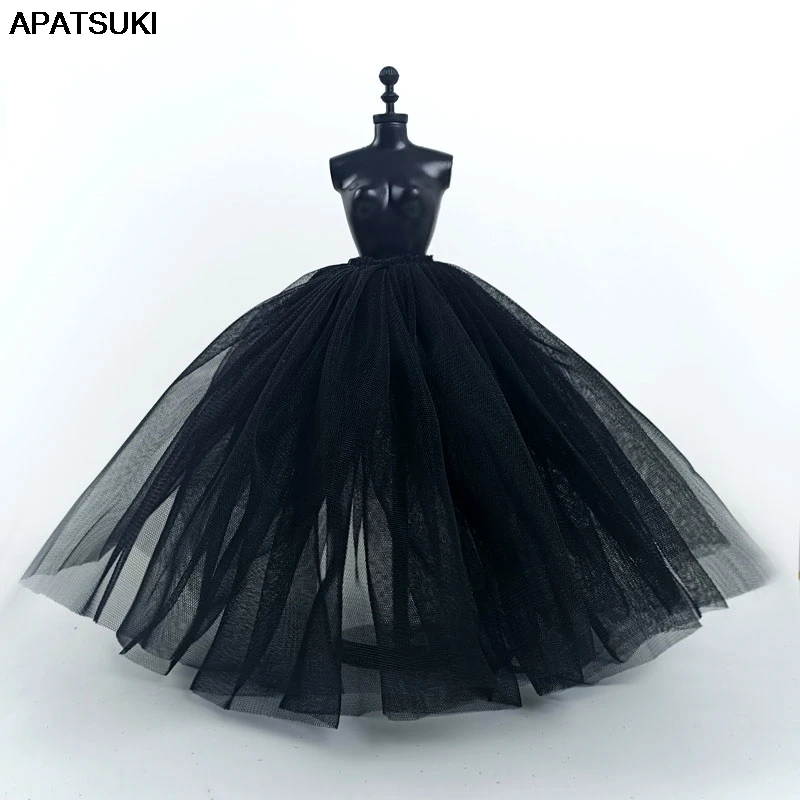 Black Petticoat Slip For Barbie Doll Accessories Wedding Dress Underskirt Clothes Outfits 1/6 BJD Dollhouse Baby Kid DIY Toy