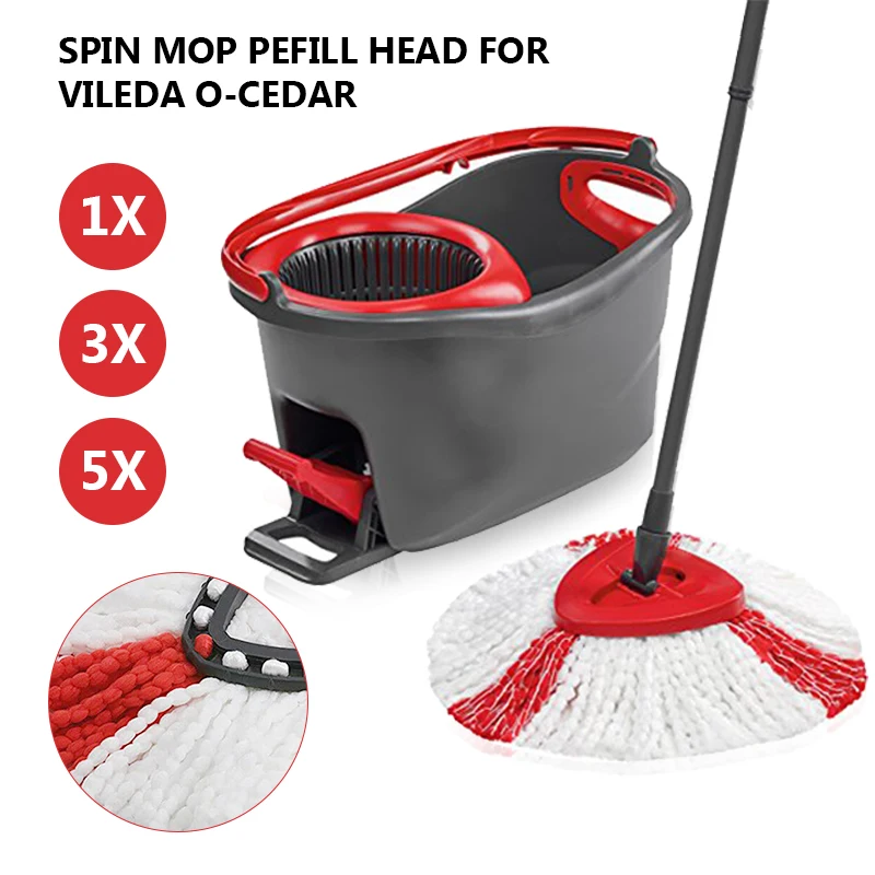 1pcs Replacement Microfibre Spin Mop Clean Refill Head For Vileda O-Cedar Easywring Household Cleaning Tools Mop Accessories