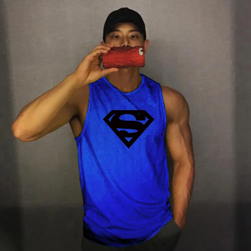 New Fitness Summer Fashion Musculation Workout Casual Mesh Tank Top Men Clothing Bodybuilding Sleeveless Shirt Quick Dry Vest