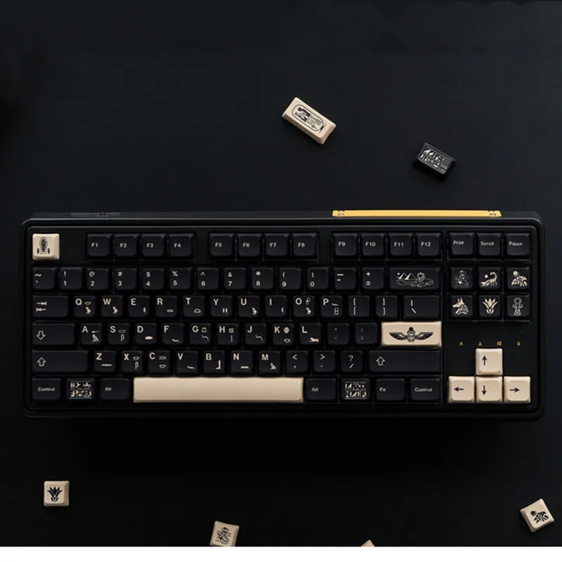 GMK egípcio Faraó Keycaps, PBT Dye-Sub XDA Profile, 140 teclas, compatível com GH60 GK61 GK64 teclado mecânico