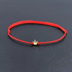 Fashion Lucky Copper Flower Charm Bracelet Thin Red Rope Thread String Braid Chakra Bracelets For Couples Men Women Gifts