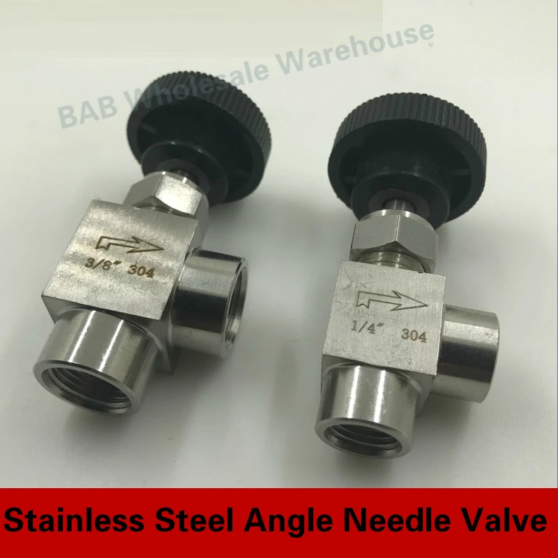 304 Stainless Steel Needle Valve 1/8'' 1/4'' 3/8