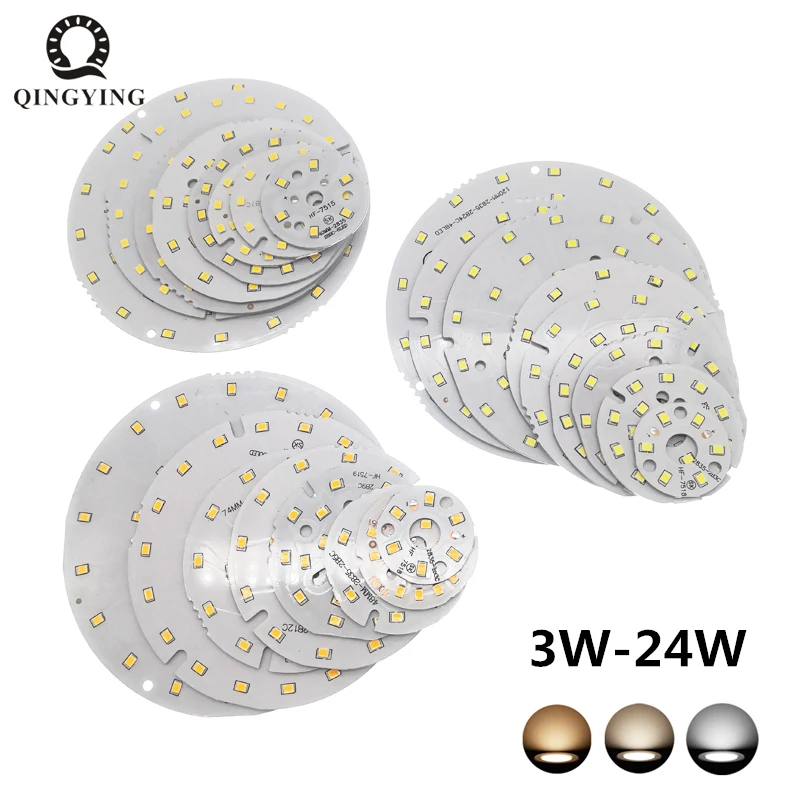 Panneau de lampe PCB LED, SMD2835, 3W, 5W, 7W, 9W, 12W, 15W, 18W, 24W, haute luminosité Ra80, panneau de lampe pour remplacer le plafonnier, vers le