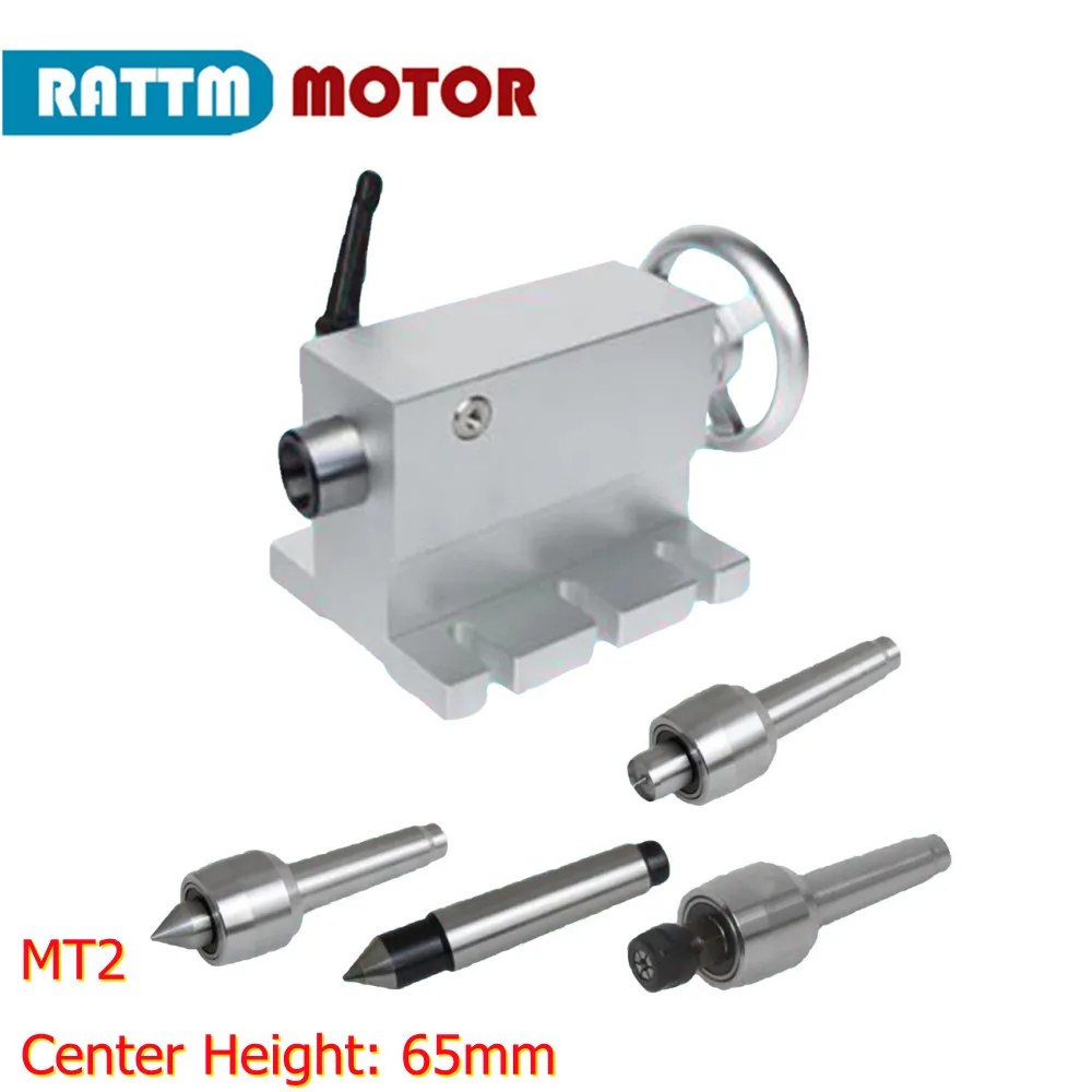 

Movable Center Height 65mm MT2 Tailstock & 4 Heads For CNC router Lathe Machine 4th Rotary Axis