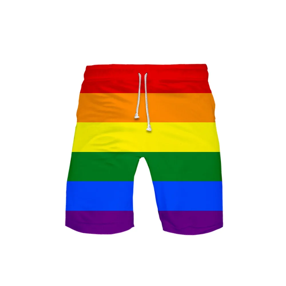 LGBT Board Shorts Trunks Gay Love Lesbian Rainbow Flag Design Summer Beach Swiming Shorts Hip Hop Short Pants Beach clothes