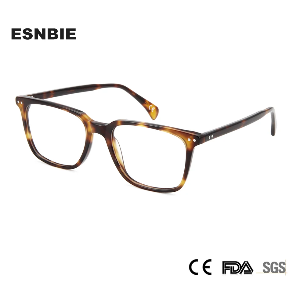 

Brand Designer Acetate Men Square Frame Glasses Tortoise Black Prescription Eyewear Trendy Rectangle Optical Frames For Women