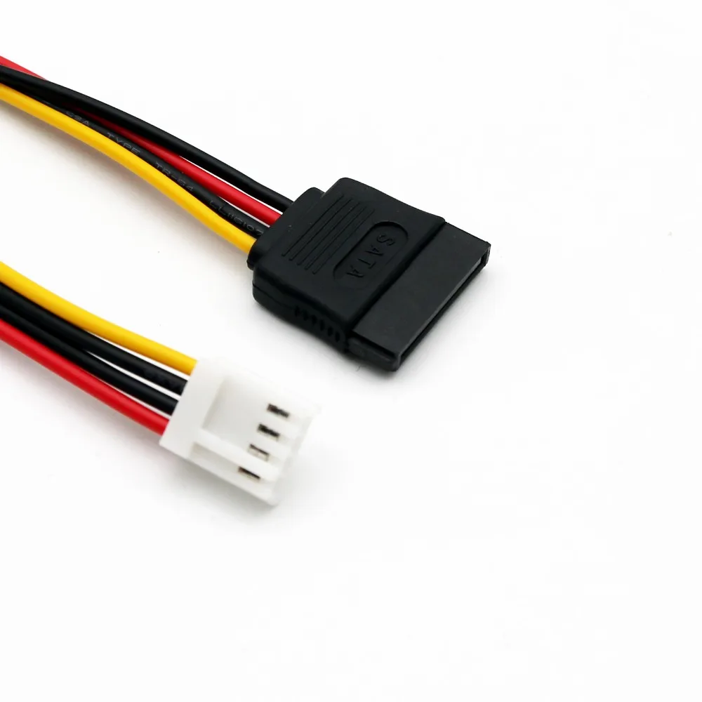2pcs SATA 15 PIN ถึง 4 PIN Floppy FDD หญิง JACK Converter อะแดปเตอร์สายเคเบิล 20 ซม.