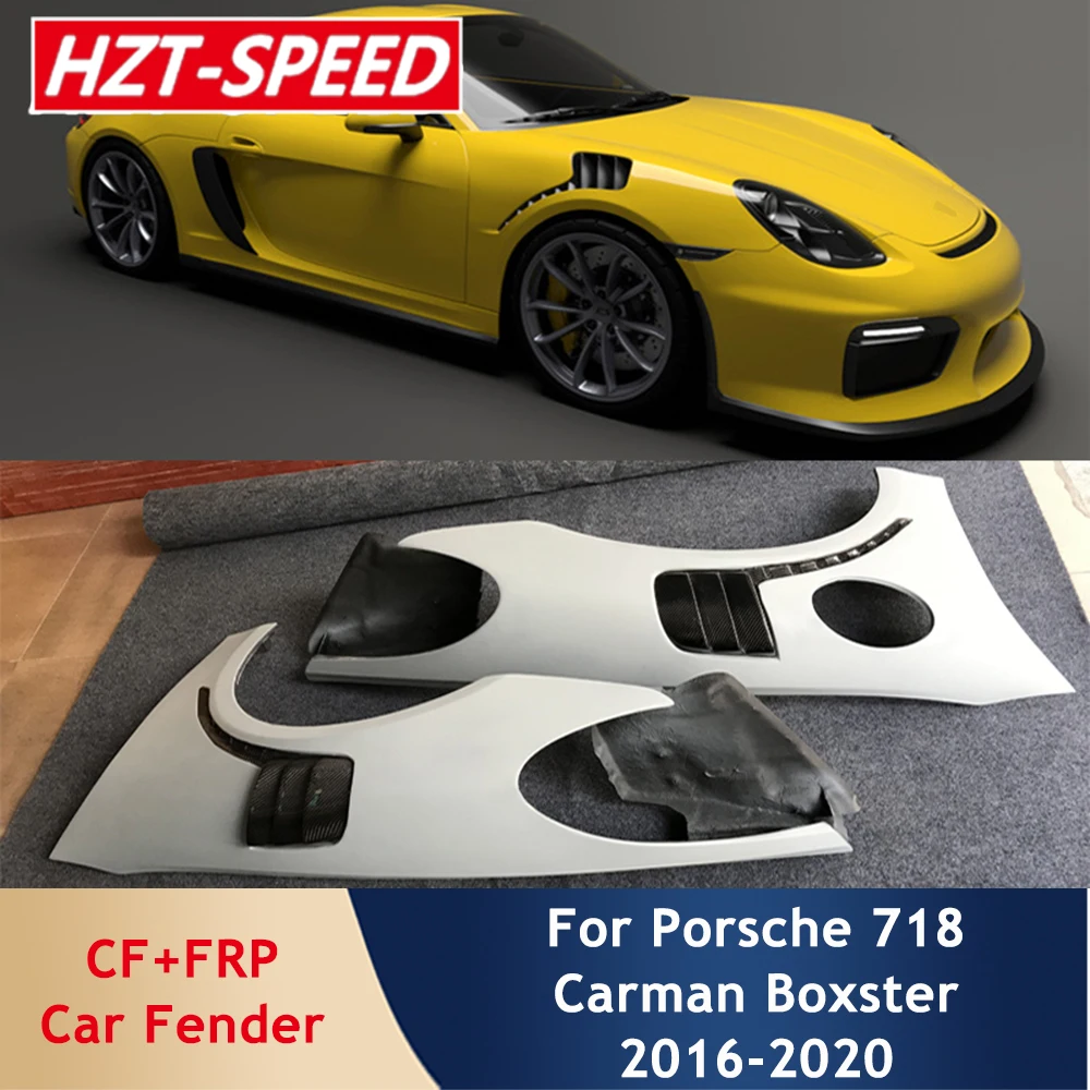 

Half Carbon Fiber and FRP Car Front Wheel Fender Car Body Modification Kit For Porsche 718 Cayman Boxster 2016-2020