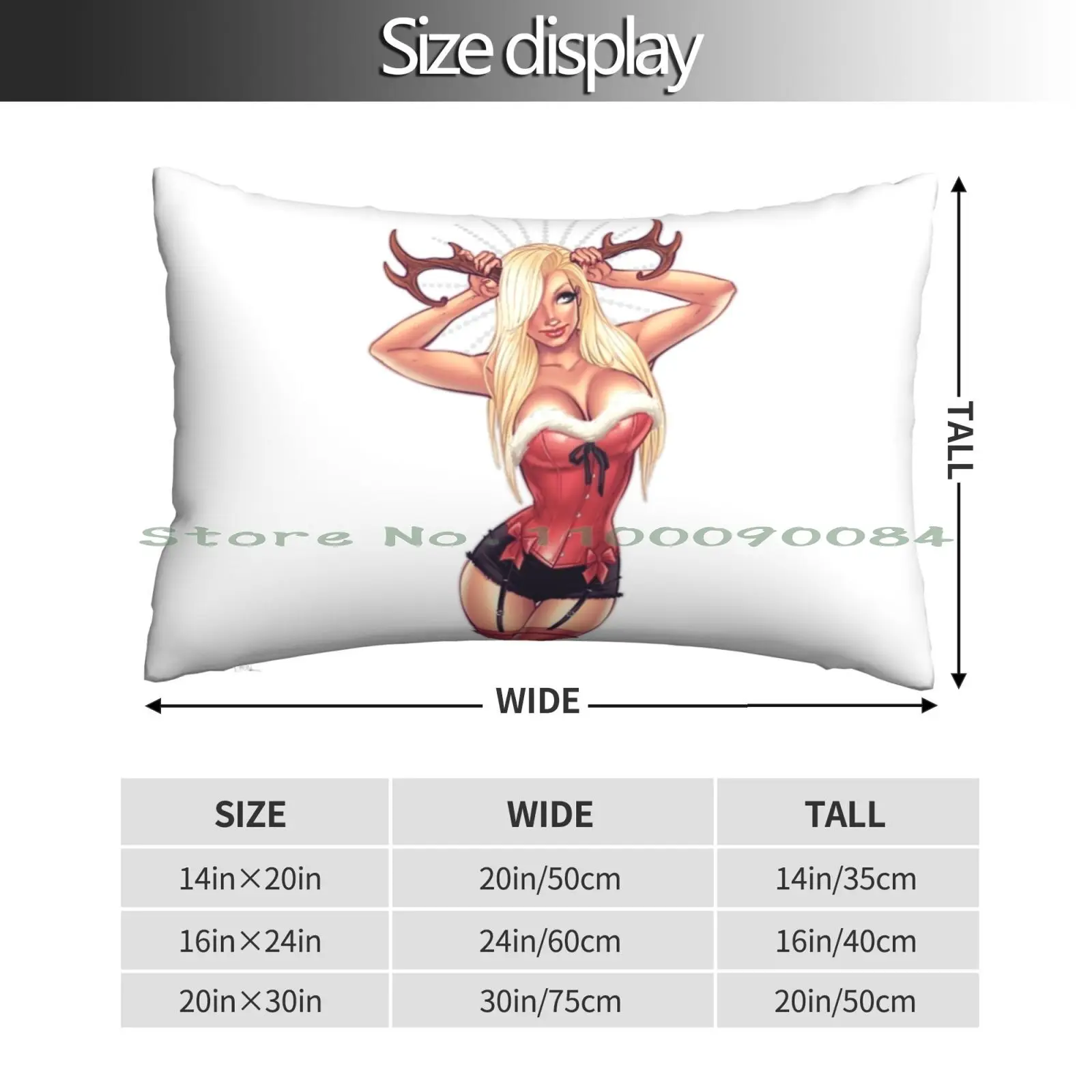 Sexy Christmas New Year Girl With Deer Antlers Pillow Case 20x30 50*75 Sofa Bedroom Cute Baby Seal Stamp Sign President Usa